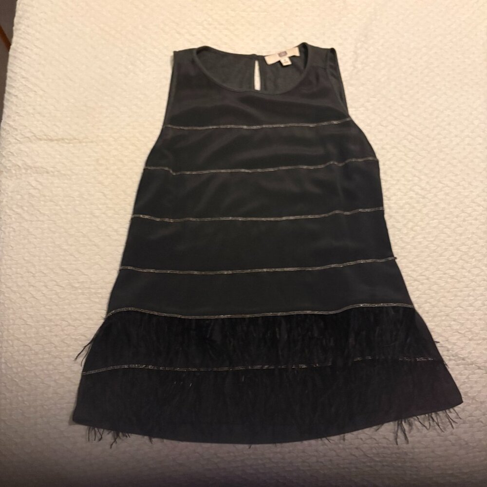 Sleeveless Women's Top with Rhinestone and Fringe detail - size 6